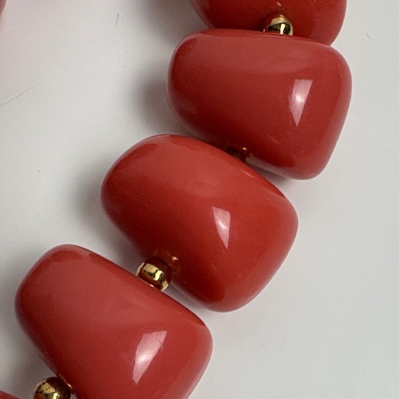 KJL Coral Chunky Beaded Necklace Statement - Picture 10 of 11